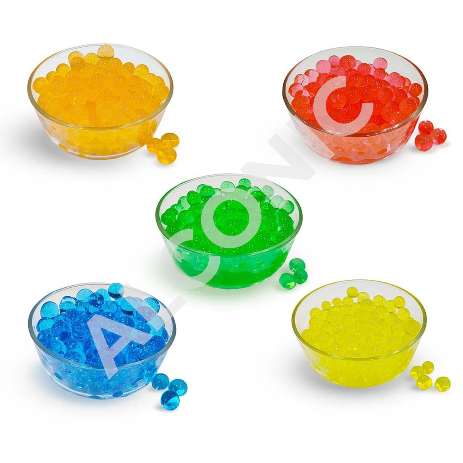 Medium Size Crystal Soil Water Balls 50g, Expand Size 20 mm | Magic Crystal Water Jelly Balls Beads | Water Balls for Plants, Vase Fillers & - Sorted Colors (Pack of 5, Each 10g)