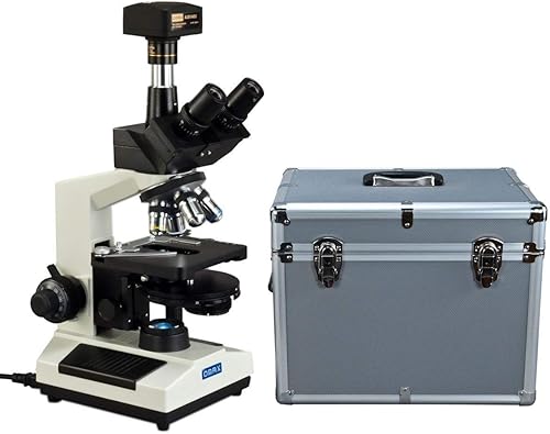 Omax 40x -2500X Fase Contraste trinocular microscopio compuesto LED + 14MP Camera + Aluminio Funda de transporte