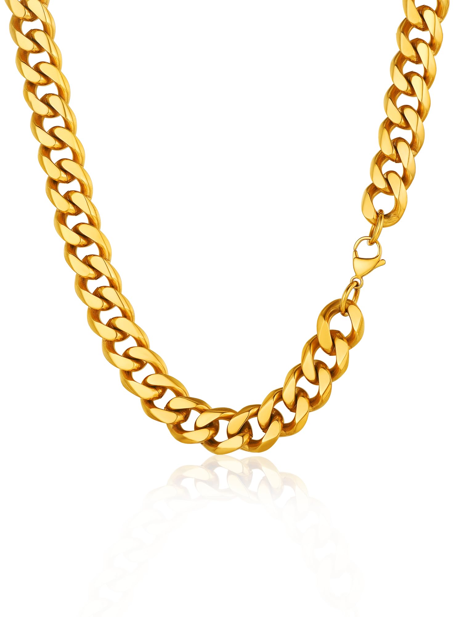 PROSTEEL Trendy Cuban Chain Necklace, Solid & Sturdy, Silver/Gold/Black Tone 316L Stainless Steel Chains, 3mm/6mm/9mm/12mm, 14-30 inch, Come with Box