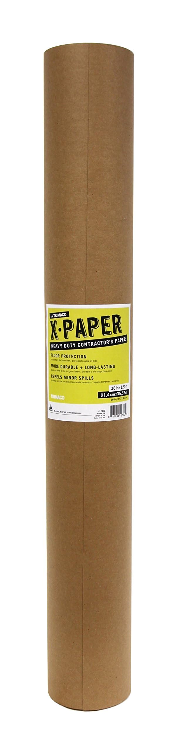 trimaco heavy duty contractor's x-paper, 1 roll, 36-inch x 120-feet