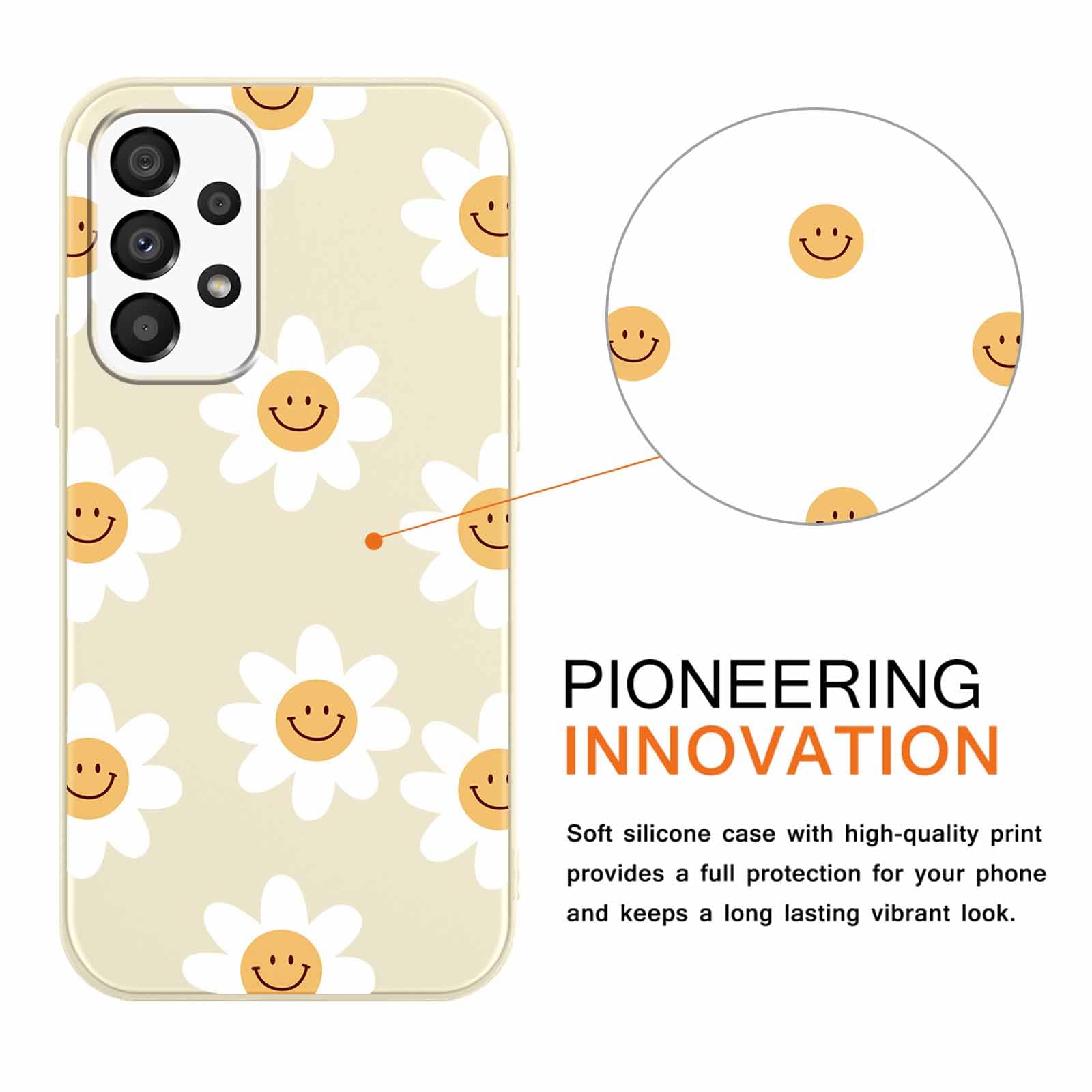 Yoedge 2 × Cover per Samsung Galaxy A33 5G 6,4" - Custodia Fiori Fiore Viola per Telefono in Trasparente con Aesthetic Motivi Design, Custodie per Cellulare in Silicone TPU per Samsung A33 5G Case - 4