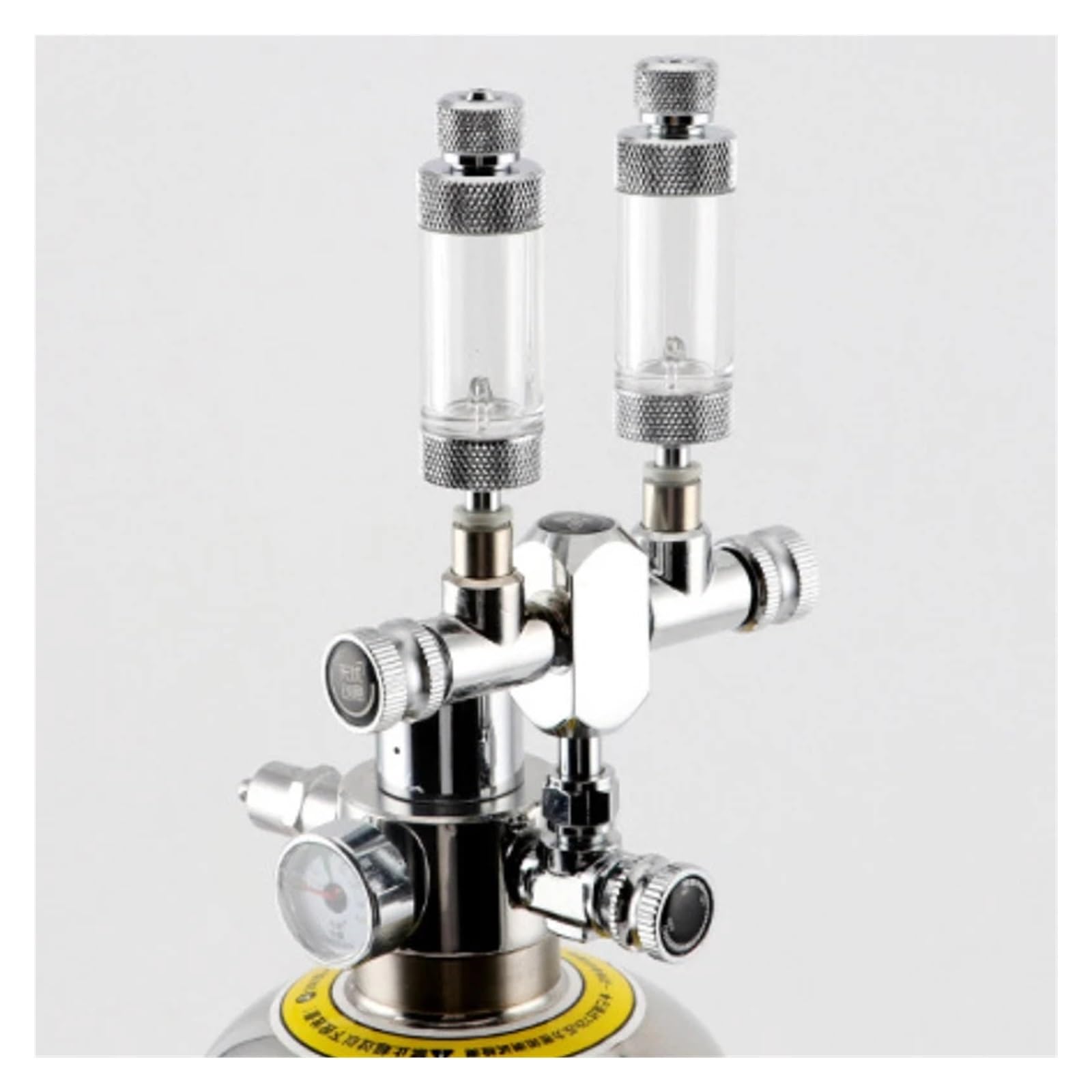 HEXEH Distribuidor de Co2, válvula de Aguja divisora ​​multidireccional for Acuario, regulador de solenoide de 2 vías de Acero Inoxidable, válvula de retención, Contador de Burbujas