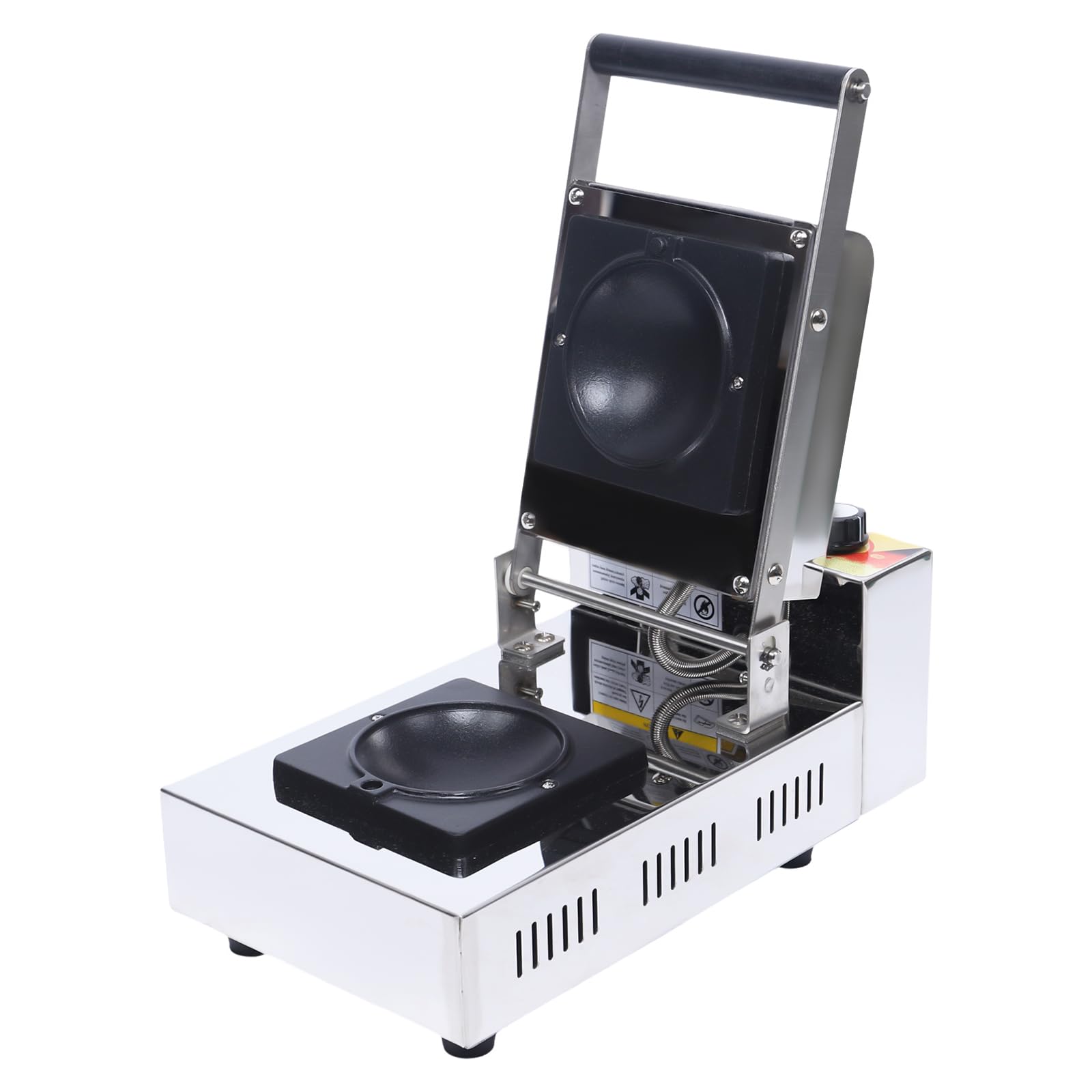 Commercial Ice Cream Burger Maker, 1000W Electric Burger Waffle Cone Maker Machine, 110V Ice Cream Sandwich Maker with Non-stick Baking Tray, Gelato Panini Press for Bakeries Restaurants Home