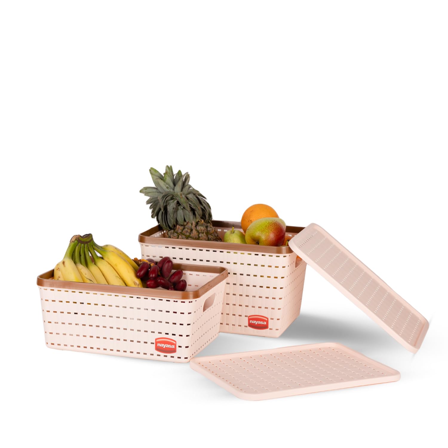 See full amazon price history chart for Nayasa Gloria 2 Pcs Set Basket | Rectangular shape | Medium 1 + Big 1 | Plastic Basket With Lid | Multipurpose Basket With Lid | Organizer Basket With Lid | Peach Nayasa Gloria 2 Pcs Set Basket | Rectangular shape | Medium 1 + Big 1 | Plastic Basket With Lid | Multipurpose Basket With Lid | Organizer Basket With Lid | Peach (B01N2T20Q5) Amazon Price History, Amazon Price Tracker