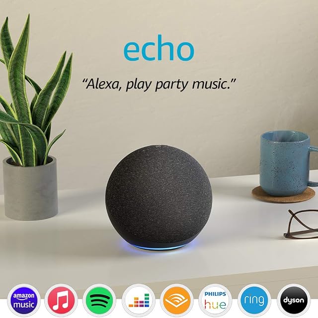 Certified Refurbished Echo (4th generation) | With premium sound, smart home hub and Alexa | Charcoal