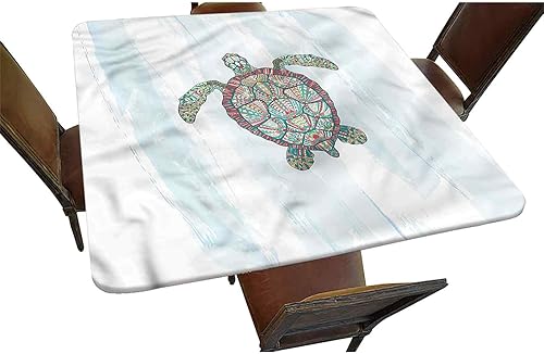 Miniatura 9 de Mantel cuadrado decorativo gris con bordes elásticos, estilo piel de animal, fauna de la selva, poliéster, para interiores y exteriores, para