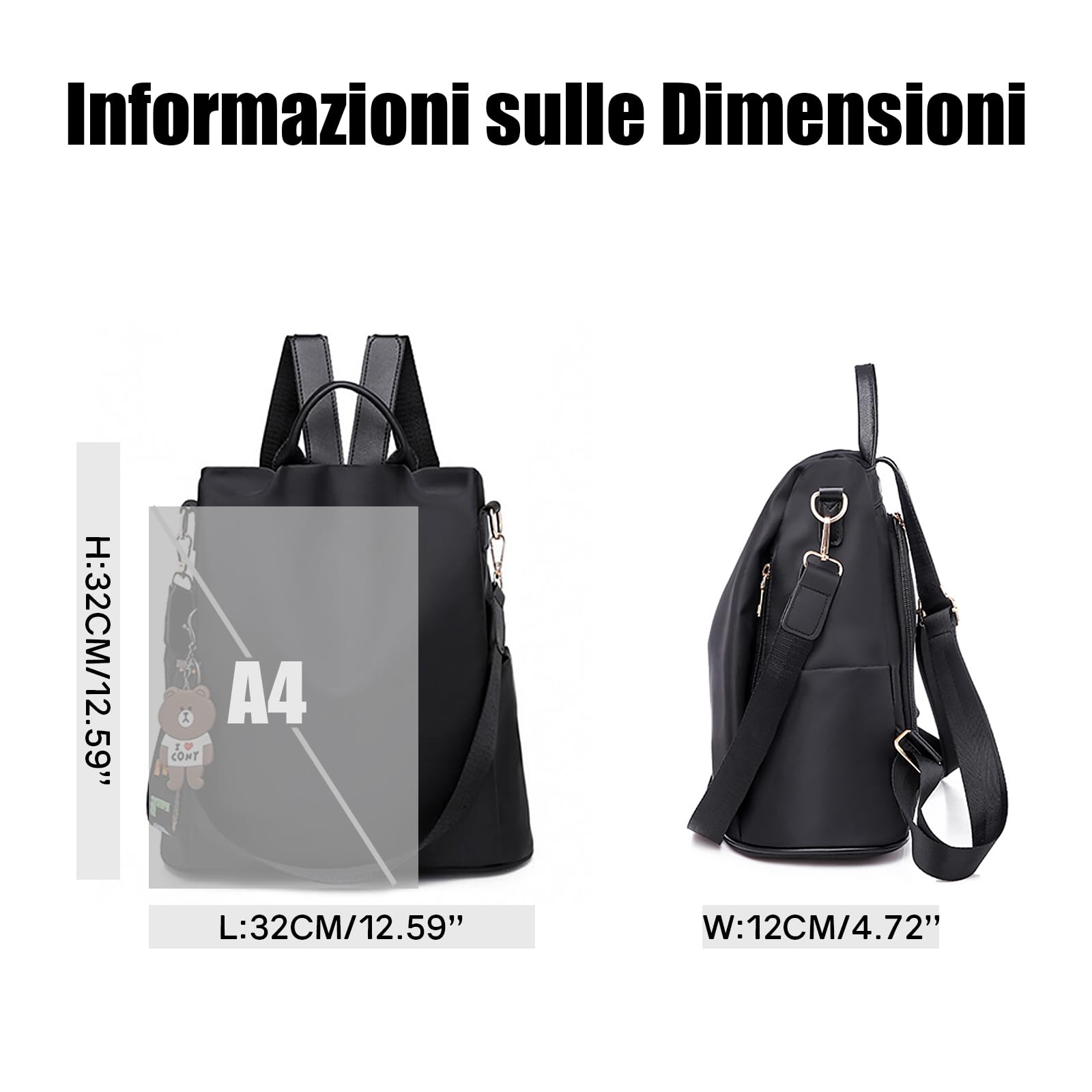 Ray-Velocity Zaino Antifurto Donna, Borse Zainetto Donna Impermeabile, Borsa a Tracolla Moda per Uscire, Lavoro, Viaggio, Scuola, Università