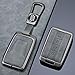 SANRILY Gray Metal Leather 4 Button Key Fob Cover Compatible with Great Wall TANK 300 500 Tank300 Tank500 GWM WEY for Haval Keyless Key Holder with Keychain A