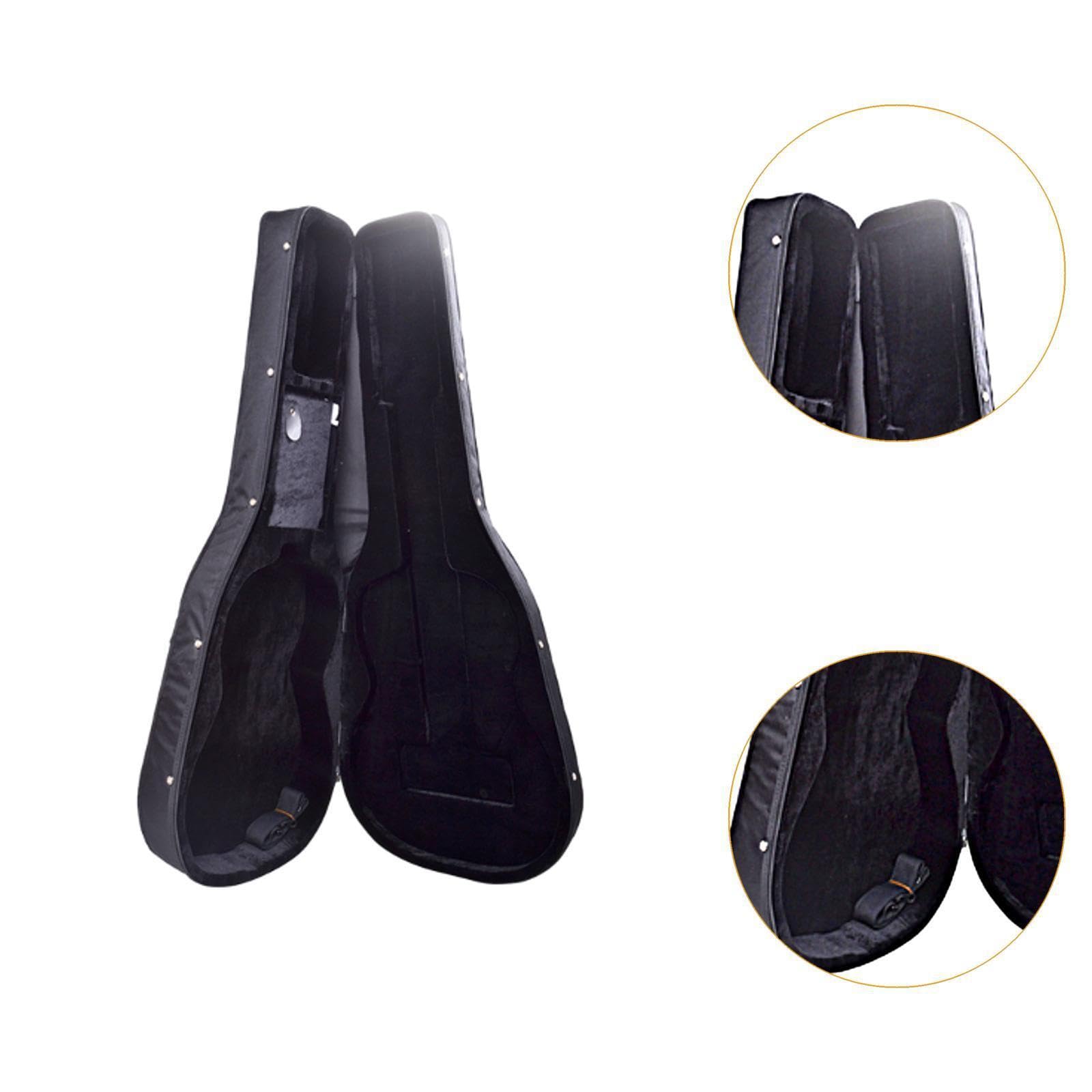 Estuche portátil Resistente con Detalles robustos y Elegantes. Ideal para guitarristas acústicos y Artistas de conciertos. Estuche rígido para bajo, Negro, 39 Pulgadas