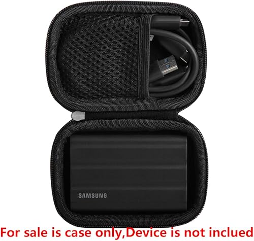 Miniatura 2 de Hermitshell Funda rígida de viaje para Samsung T7 Shield 2TB 1TB 4TB, SSD portátil, USB 3.2 Gen2 unidad externa de estado sólido (negro, funda