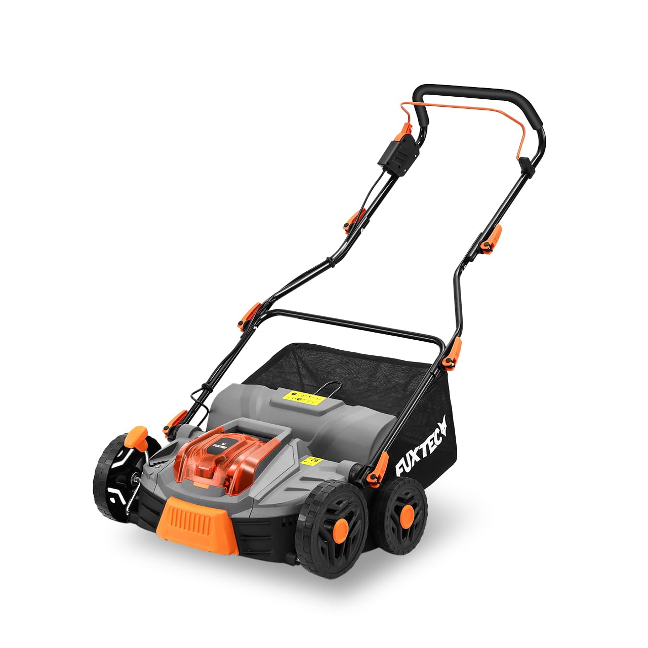 FUXTEC 40V Akku-Vertikutierer FX-E2VE38SET inkl. Akku+ Ladegerät, 2-in-1 Vertikutieren & Belüften, 38 cm Arbeitsbreite, einstellbare Arbeitstiefe bis 12 mm, 45L Fangkorb, leistungsstark & kabellos