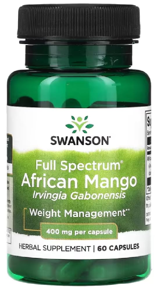 Swansons Swanson - Full Spectrum African Mango | Herbal Support for Metabolism and Weight Management | 400mg Capsules - 60 Count