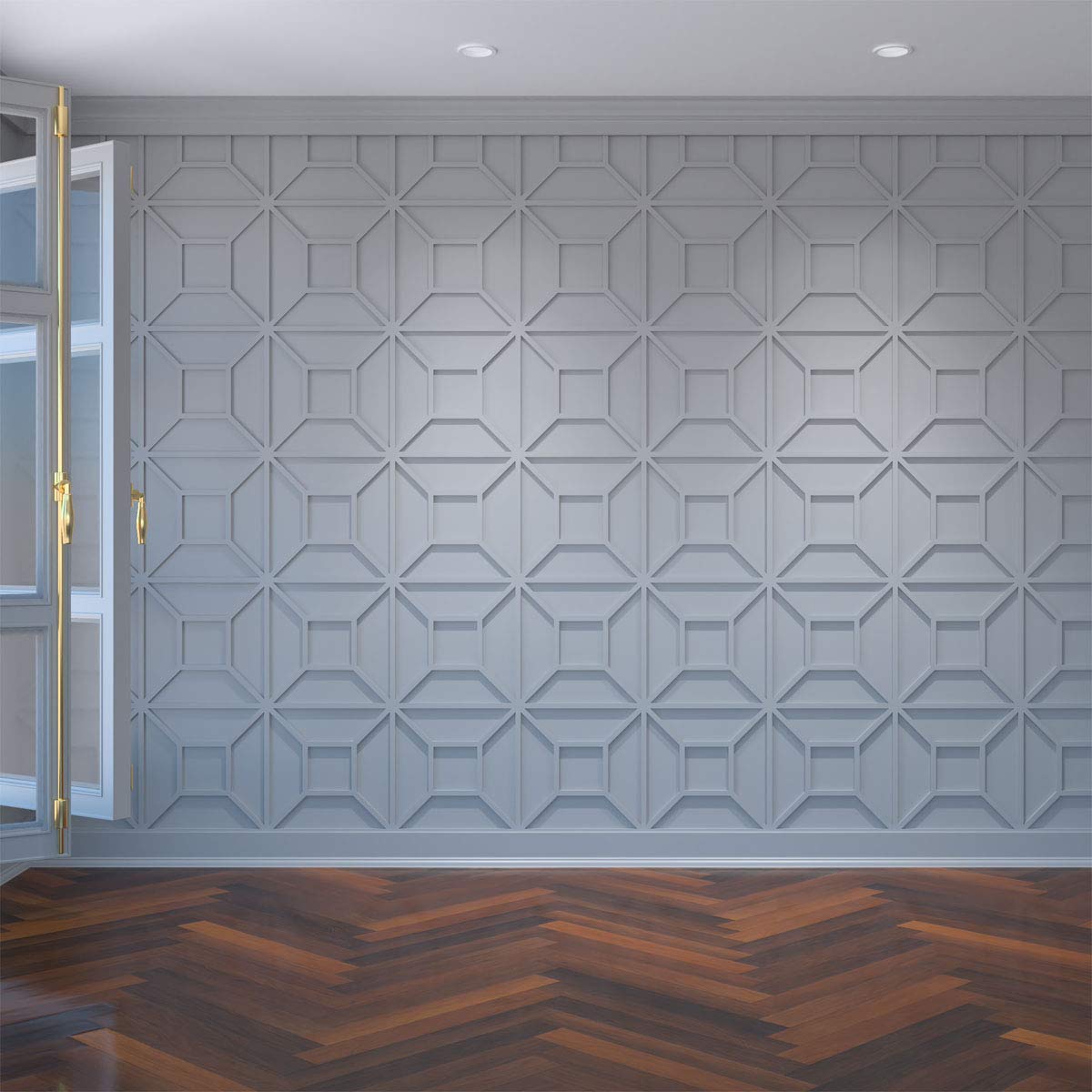 Ekena Millwork 15 3/8"W x 15 3/8"H x 3/8"T Medium Marion Decorative Fretwork Wall Panels in Architectural Grade PVC
