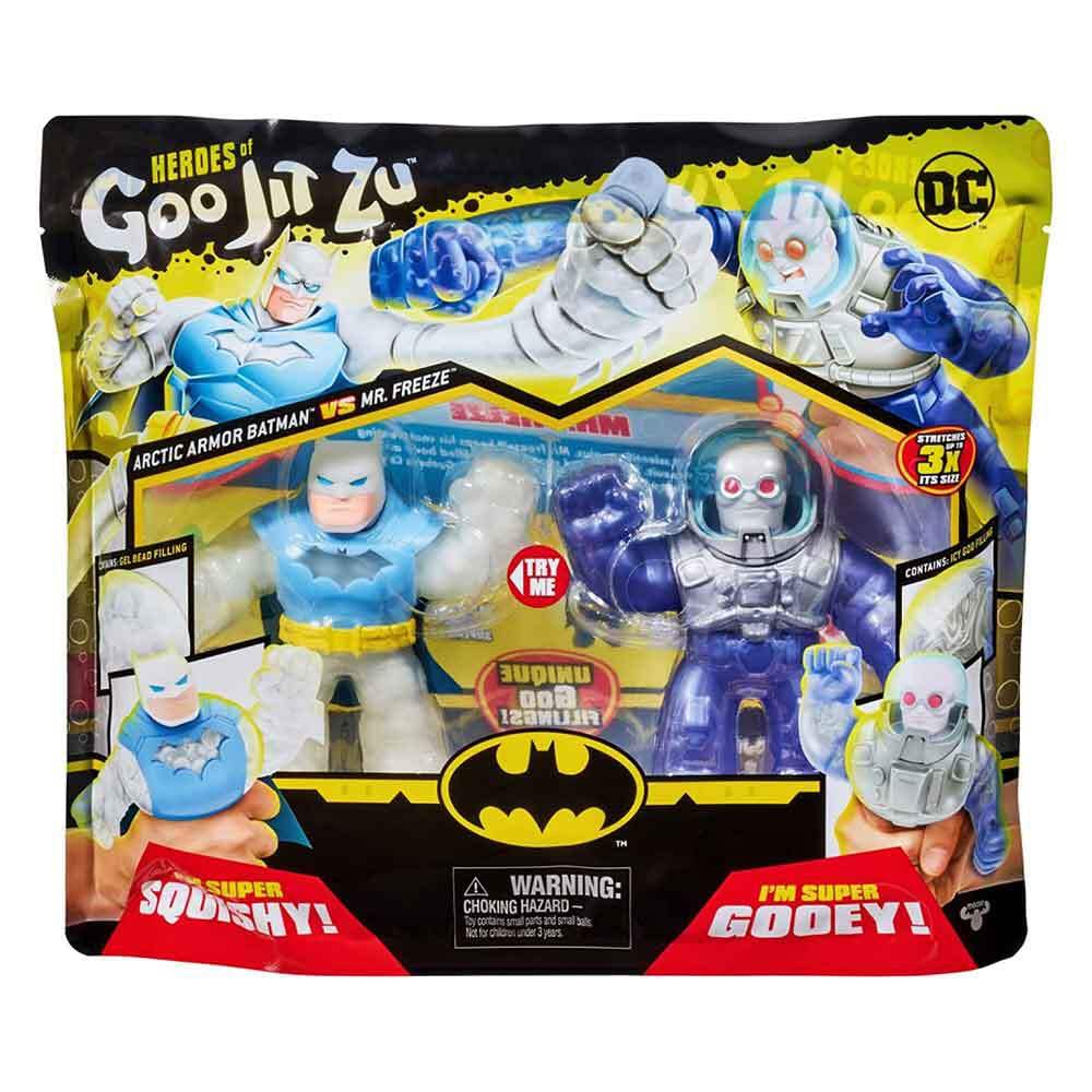 Heroes of Goo Jit Zu DC Versus Pack - 2 Elastic Flexible Figures With The Super Elastic Batman In Arctic Armor Against The Super Bendable Mr Freeze 41393