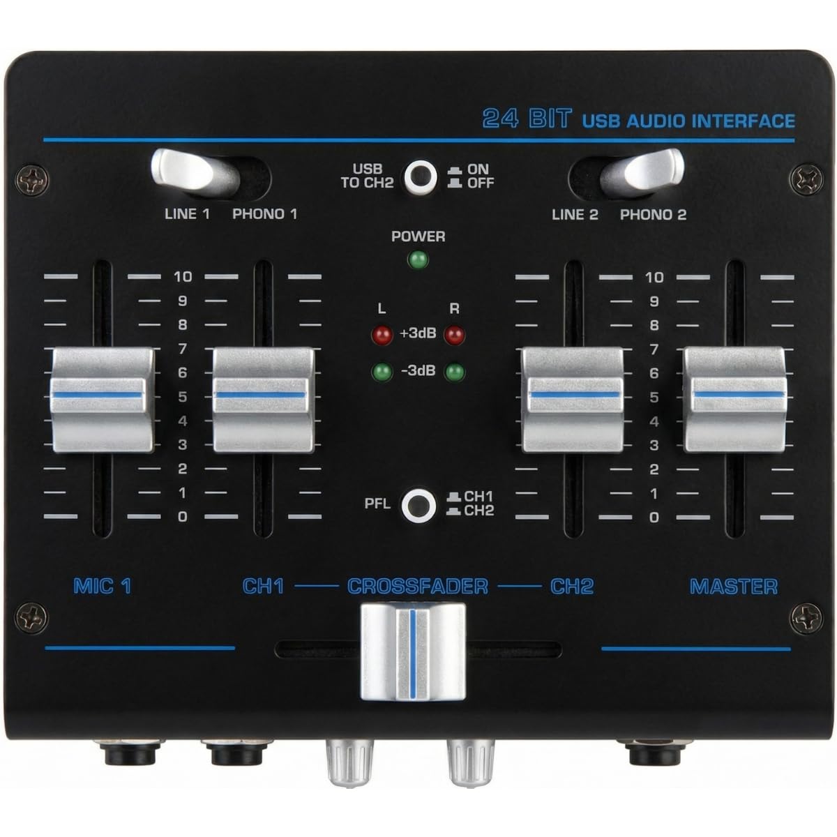 Thornton DJMIX2 - Mezclador De DJ De 2 Canales Con Interfaz De Audio USB