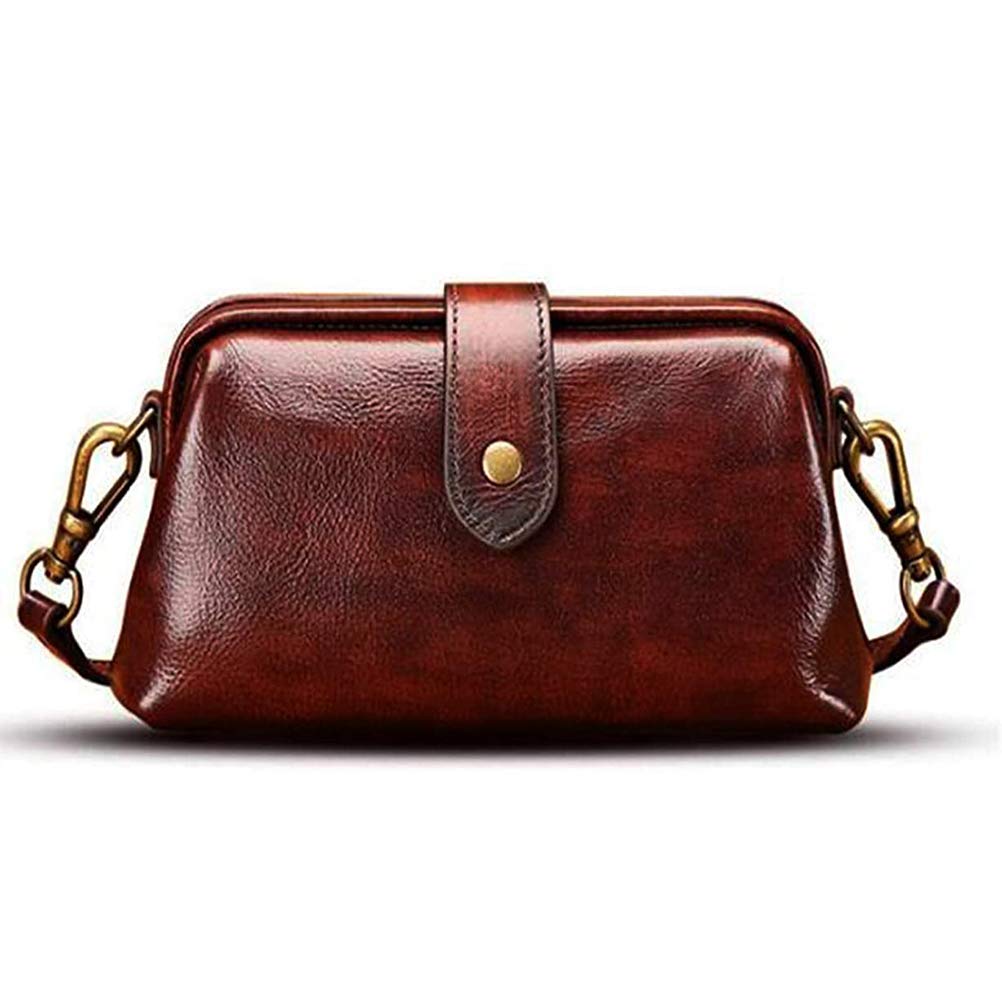 Retro handgefertigte Arzt-Tasche, Umhängetasche Damen, Vintage-Stil, Leder, Umhängetasche