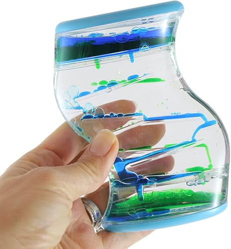 Miniatura 2 de Curious Minds Busy Bags 1 temporizador de goteo dual de líquido – Tarro de calma – Movimiento calmante y calmante – Temporizador líquido juguete