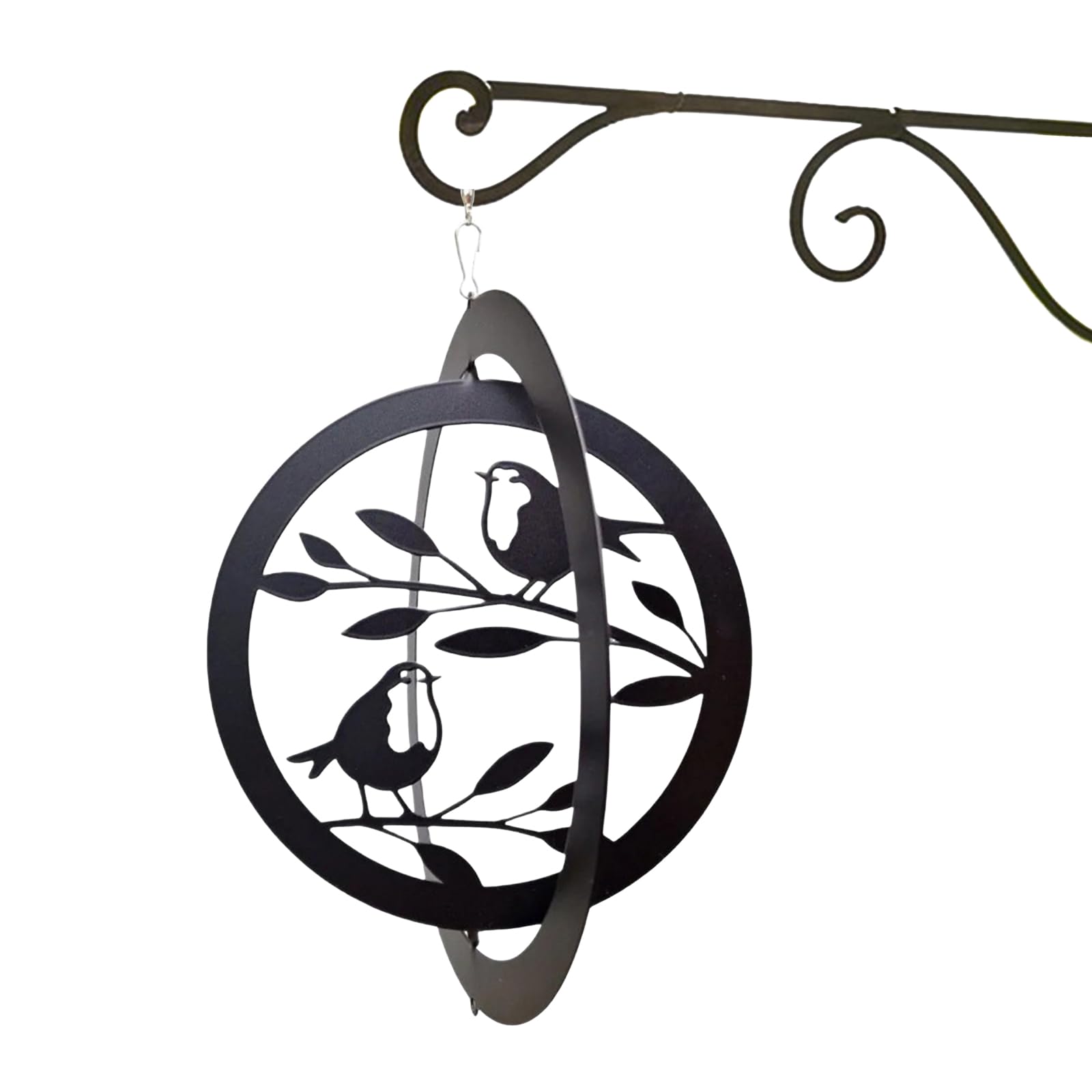CLBDRESS Metal Hanging Wind Spinner Bird Silhouette Spinning Decors Kinetic Art Hanging Ornament for Outdoor Garden Indoor Window Balcony