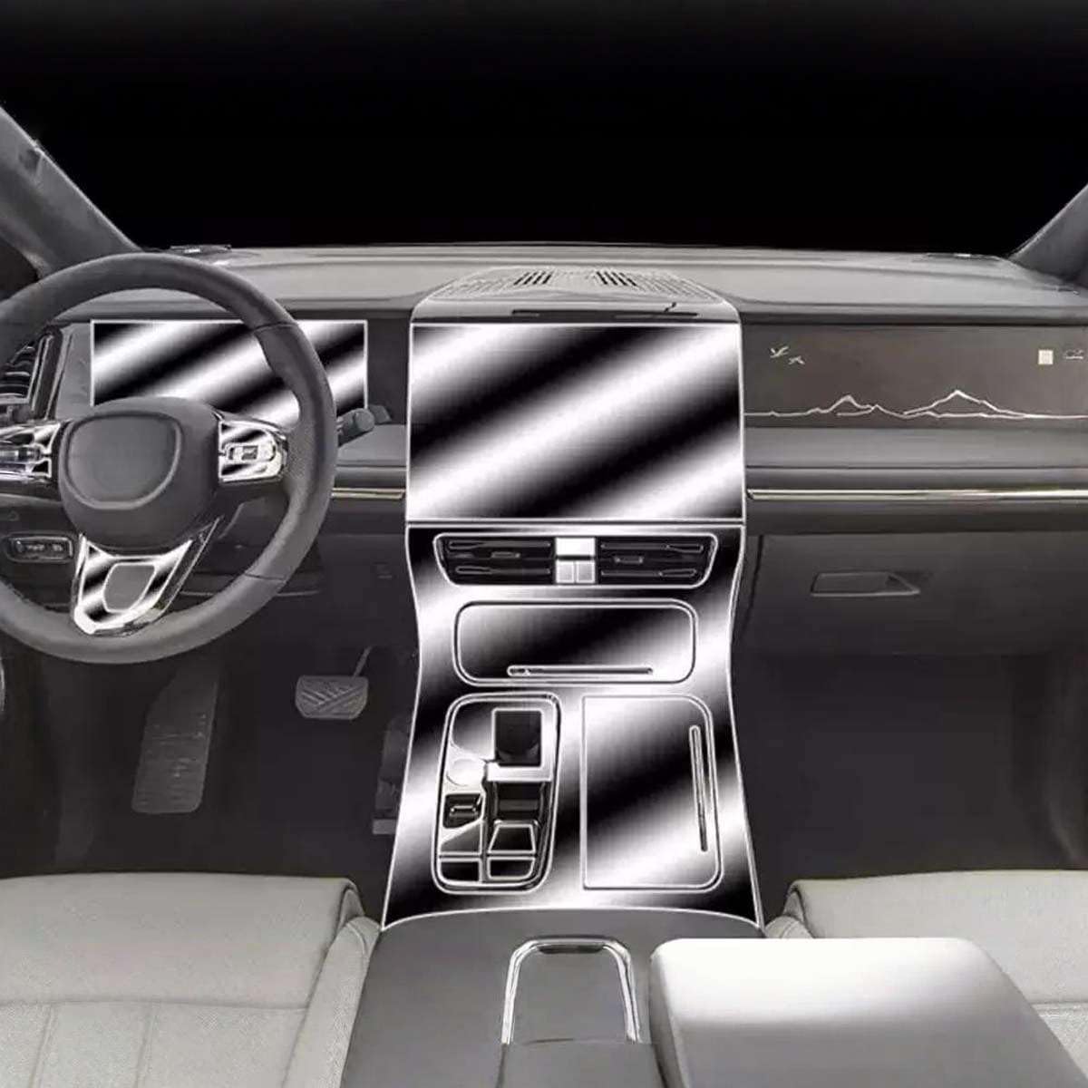 Car Interior Center Console Media Dashboard Navigation TPU Protector Film Anti-Scratch, for GAC TRUMPCHI M8 2024 2025 Accessories