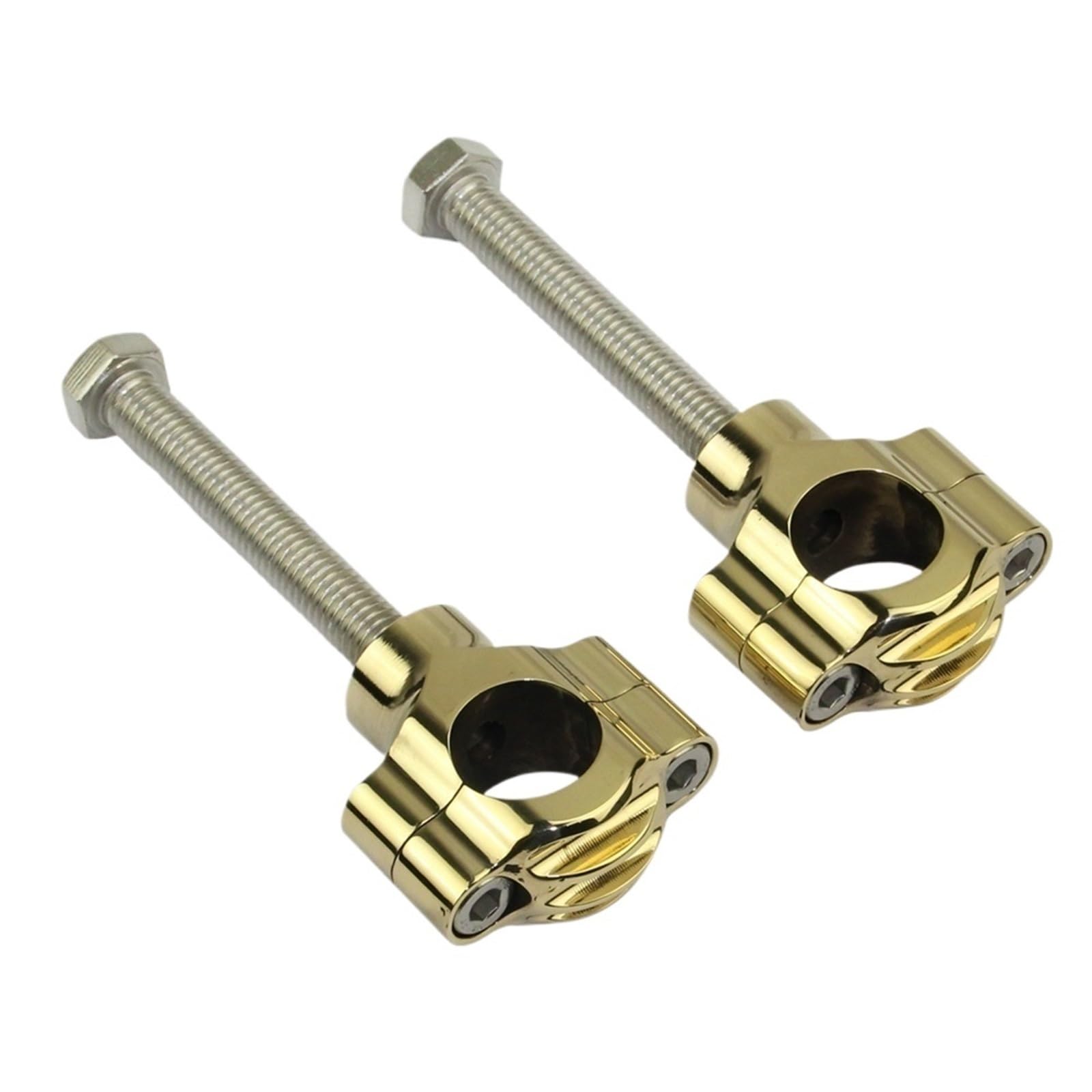MNEVZX Handlebar risers kit Motorcycle 22mm 25mm Bar Clamps Handlebar Risers Universal Fit For Harley Bobber Chopper(22mm Brass)