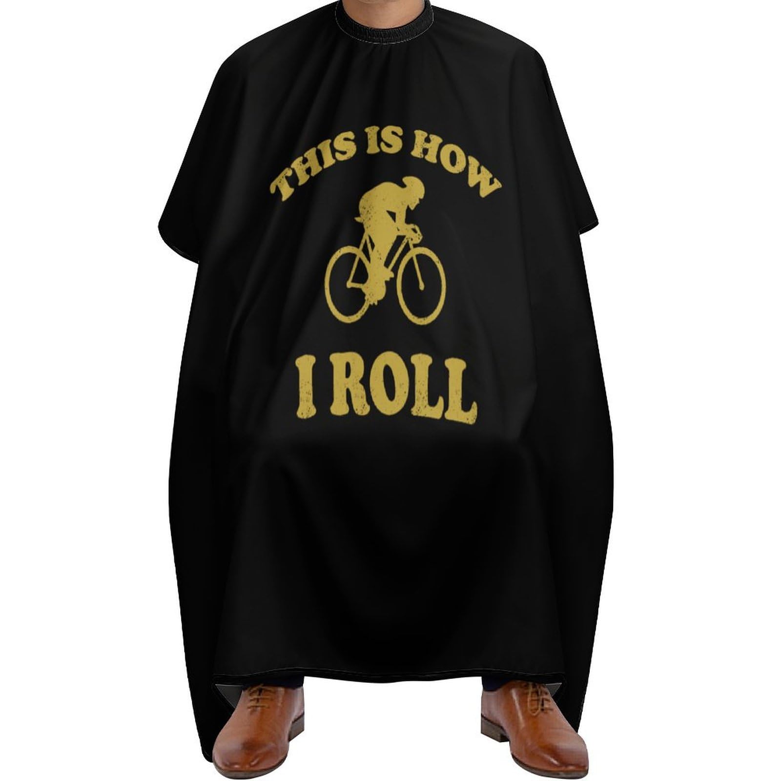 Cyclist How I Roll Hair Cutting Cape for Men Women Waterproof Barber Cape Adjustable Salon Haircut Capes