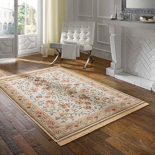 Taracarpet Teppich Palazzo Royal Antique Roses beige 160x230 cm Kurzflor Orientteppich für...