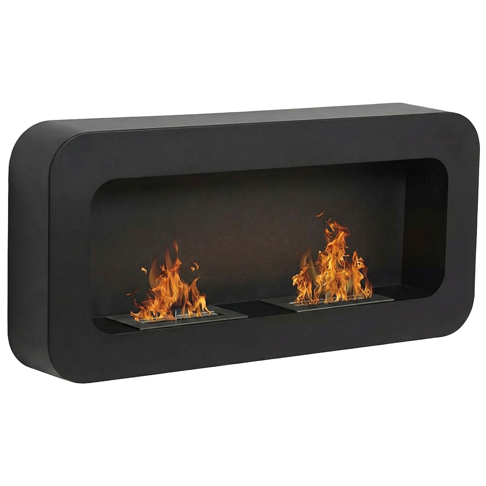 Frankystar Flavia - Camino da Parete 100x46x16 cm di Design da Interno Nero