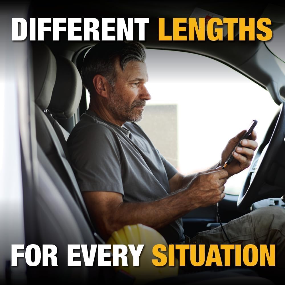 DEWALT Heavy Duty USB C Cable, Jobsite 60 Watt USB C Cable, High Speed Type-C to Type-C, Fast Charge PD USBC Fast Charging Cord for iPhone 17/16/15 Plus Pro Max MacBook iPad Samsung Galaxy, 10 ft