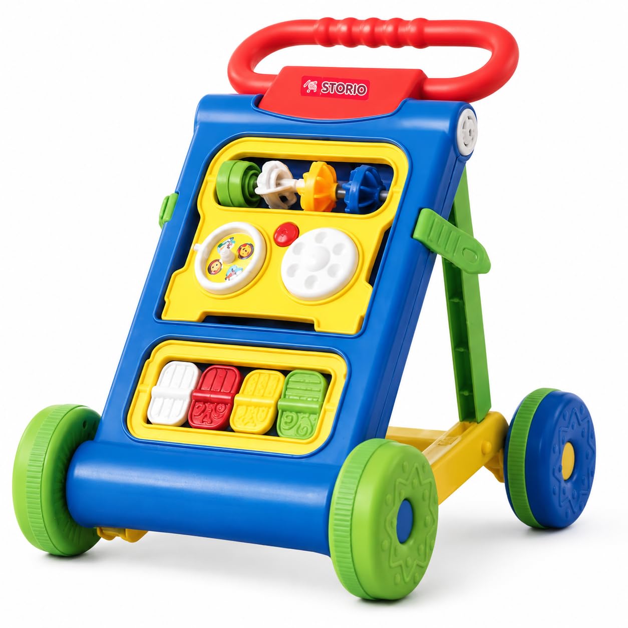 Storio Baby Activity Walker for 6–18 Months | Foldable Walker with Interactive Play Panel | Non-Toxic Plastic, Wide Base for Stability | Early Learning Baby Walker for Boys & Girls - Blue-picture-16