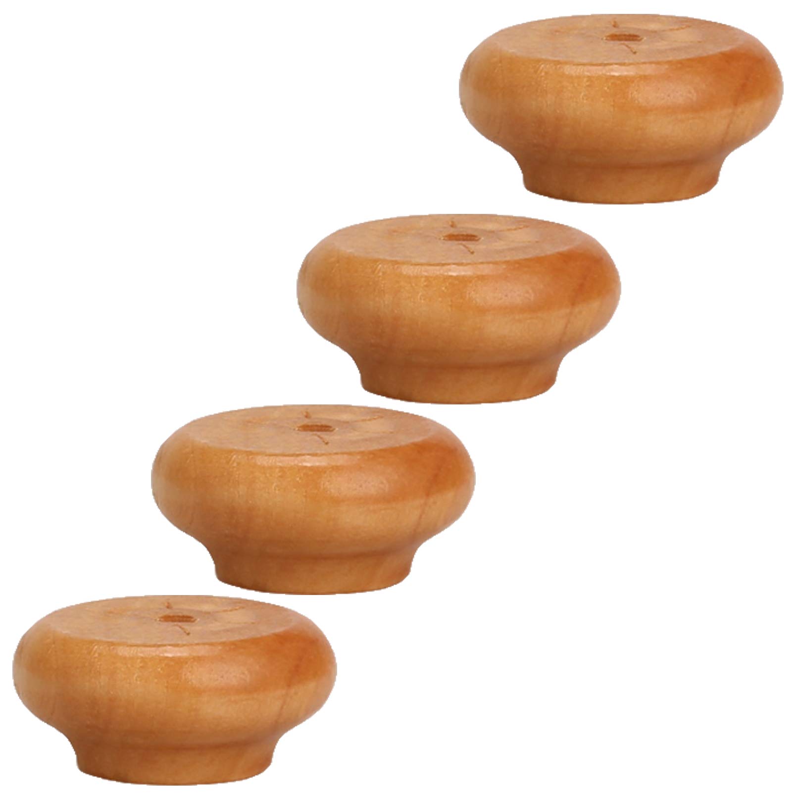Zhuoz1t Wood Color 4Pcs Solid Wood Furniture Legs,Wooden Sofa Legs,Round Bun Furniture Feet,Replacement Legs For Couch,Bed,Armchair,Cabinet,Coffee Table,Tv Cabinet,With Accessories,2Cm/4Cm/6Cm(Wood Color2cm)