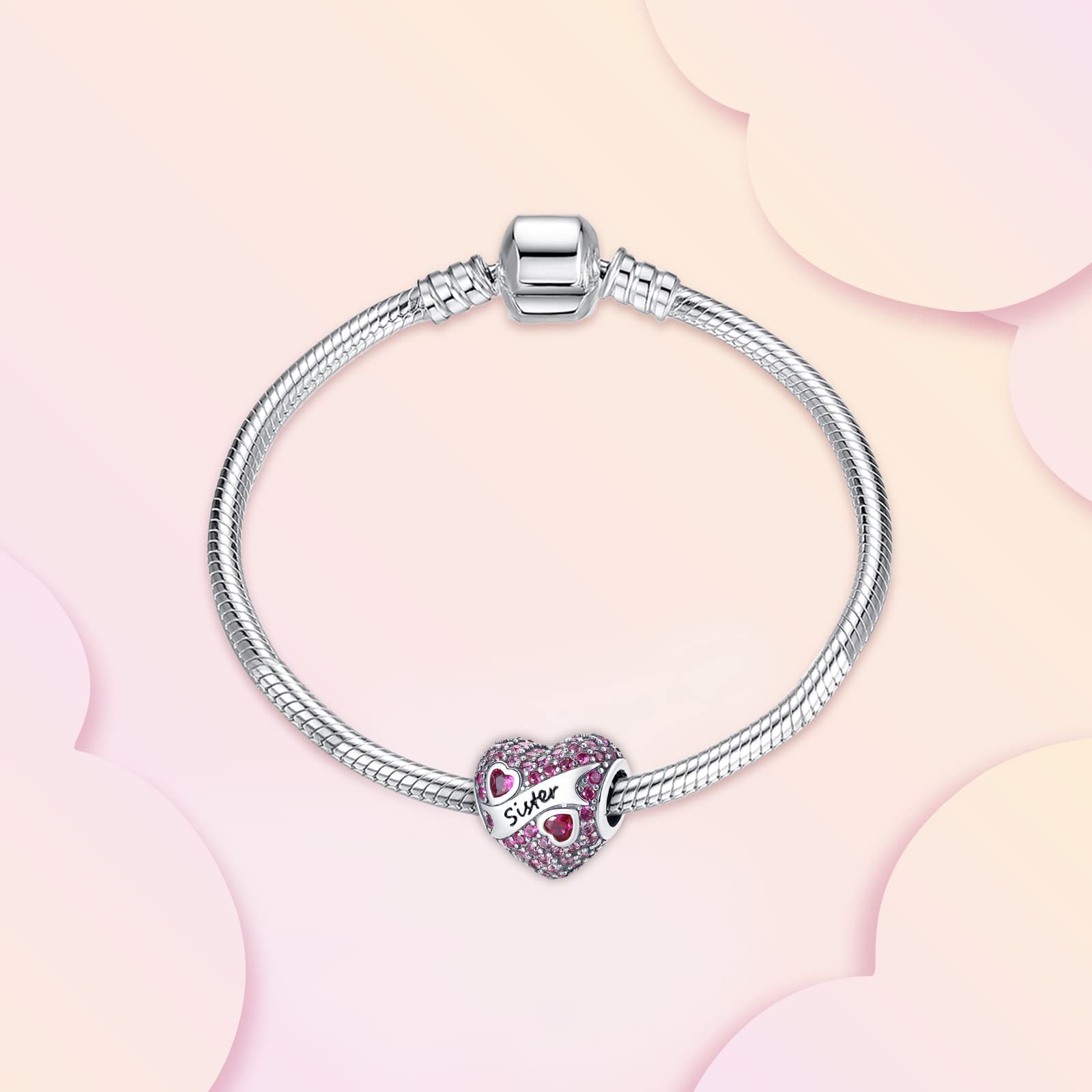 Annmors Charm Mère Fille Famille Amis pour Femme Argent Sterling 925 Breloque Bracelets Colliers Pendentifs