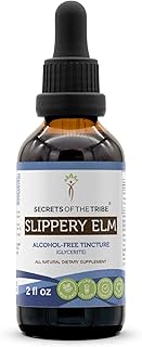 Secrets of the Tribe Slippery Elm Alcohol-Free Liquid Extract, Responsibly farmed Slippery Elm (Ulmus Rubra) Dried Bark 2 FL OZ