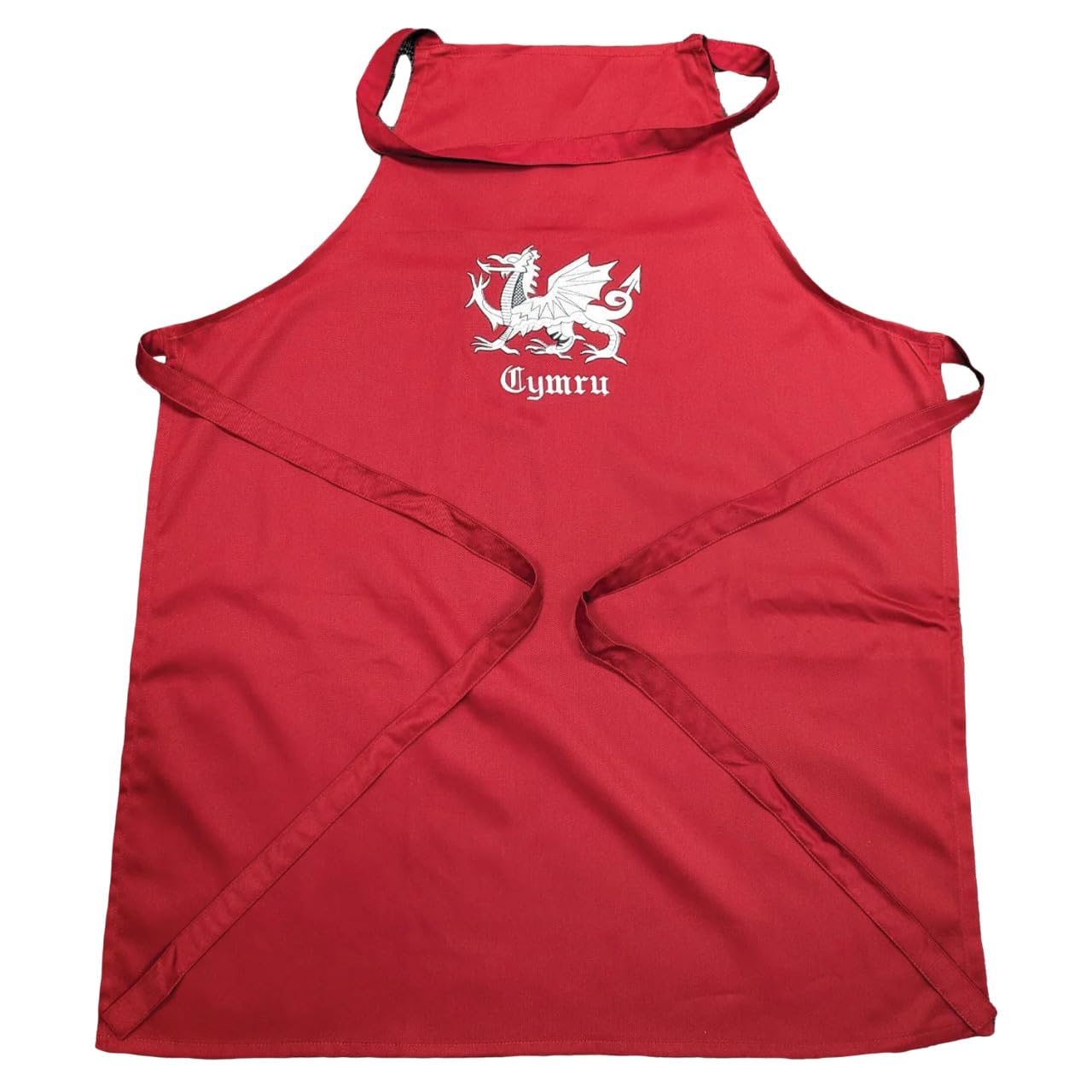 Manav Unisex Red Welsh Apron – Dragon Cymru | Bold & Patriotic Kitchenwear For Every Proud Cook | Iconic Dragon Of Wales & “Cymru” Slogan | Durable, Adjustable & Easy To Clean For Cooking, Bbqs, Baking & Gifts