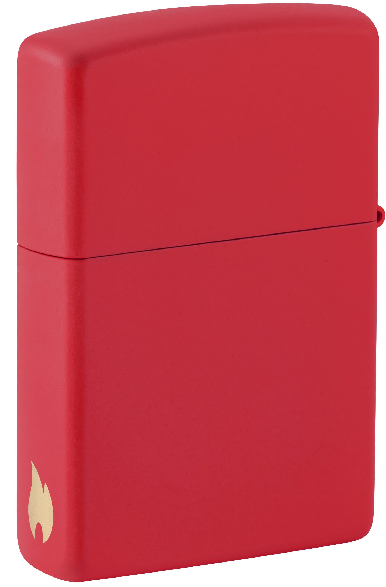 Zippo Accendino antivento con logo e fiamma, rosso opaco, incisione laser, ricaricabile, fiamma regolabile, confezione regalo, struttura in metallo, prodotto negli Stati Uniti