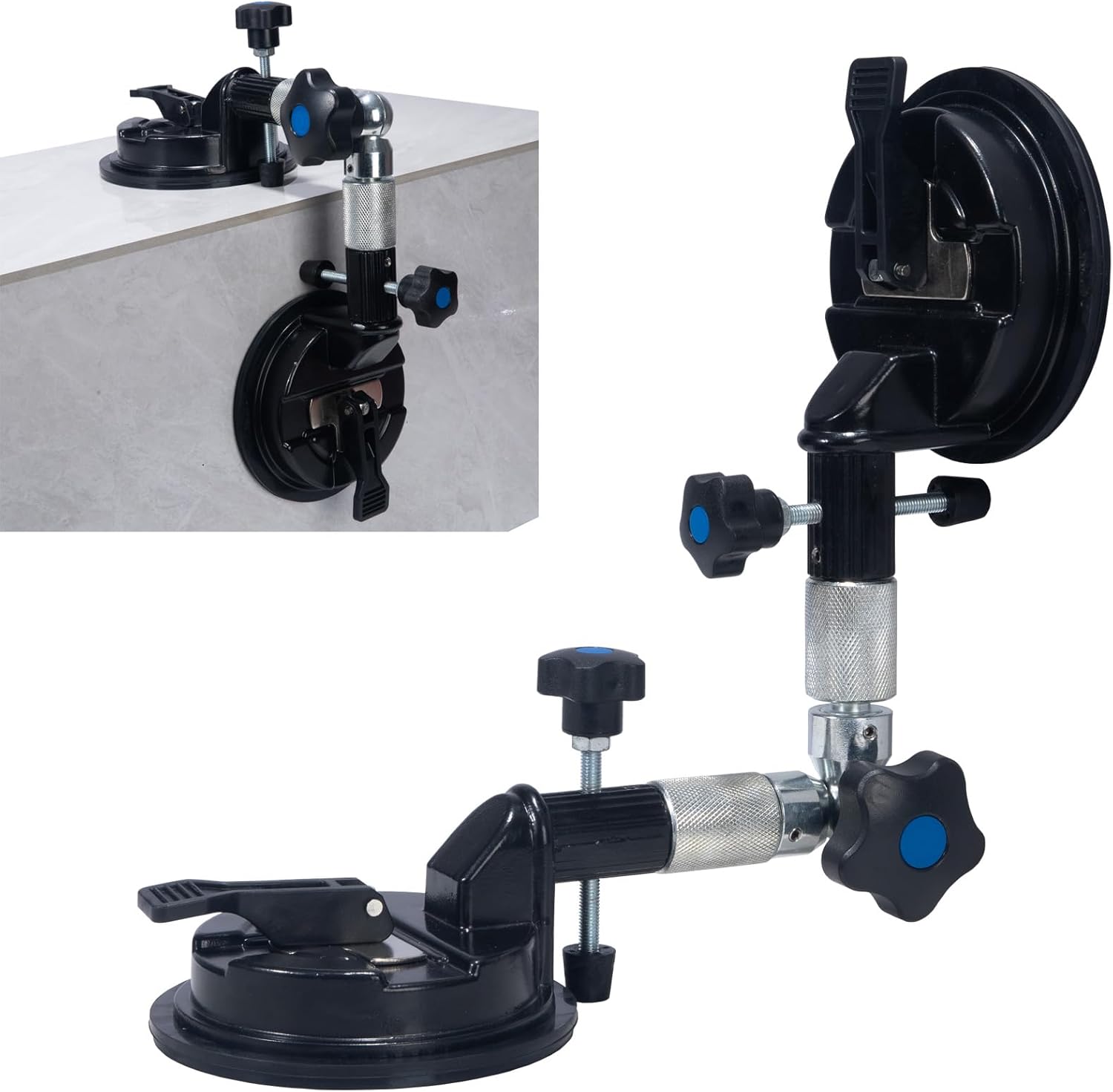 3-in-1 Adjustable angles (90-270 degrees) Suction Cup Tool for Seam Joining,fixation,and Leveling, Professional Countertop Installation Tool for Granite, Stone, Marble, Slab