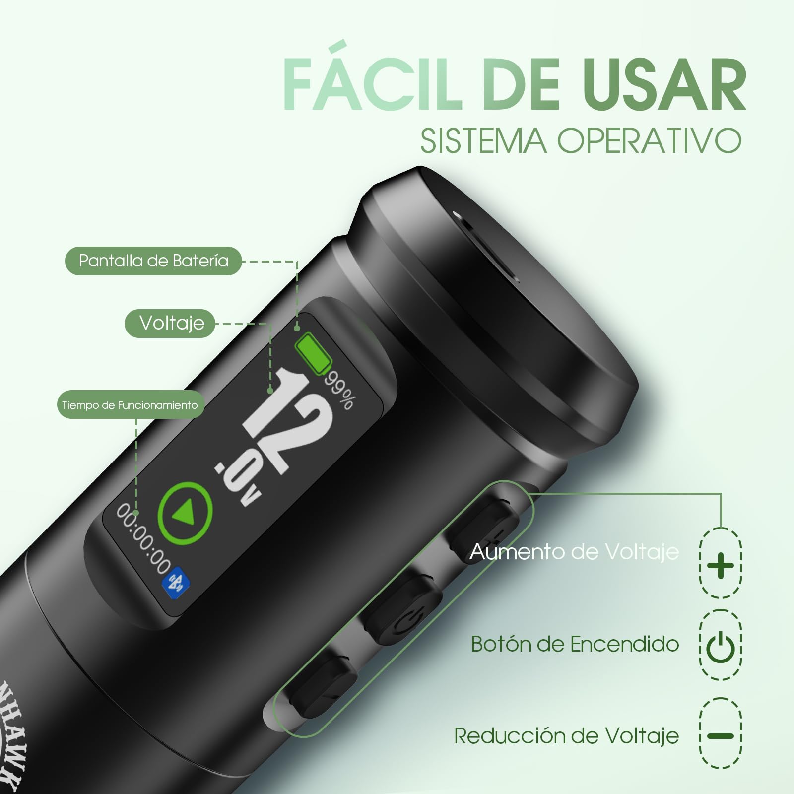 Dragonhawk A1 Pro Kit Máquina de Tatuaje Inalámbrica Rotativa 4.0mm Carrera Impresora de Stencil 20 Agujas para Principiantes