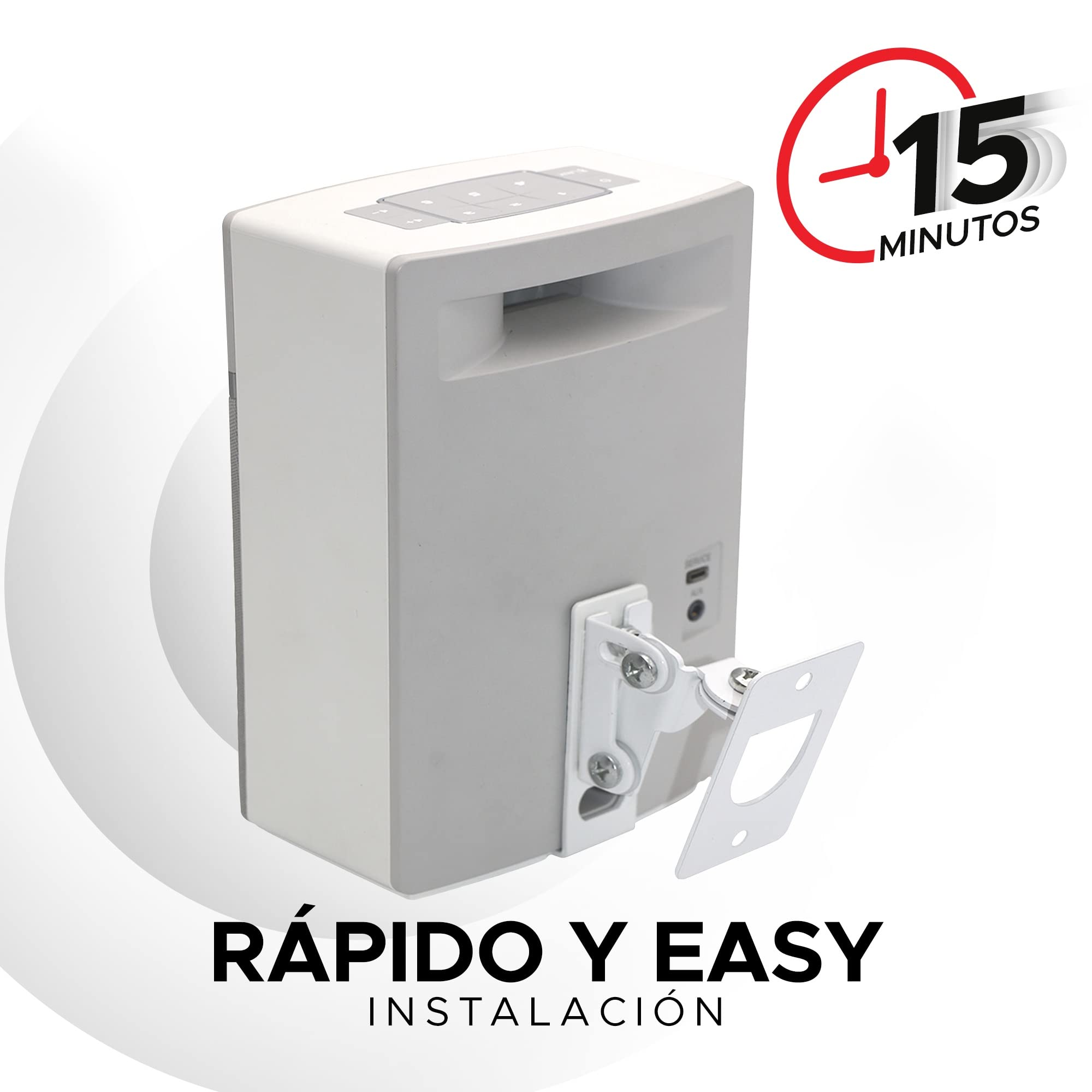 Soundtouch 10, Kit Completo de Soporte de Pared para Bose Soundtouch 10, Materiales de Montaje Incluidos. Diseñado en UK por Soundbass. (Blanco)
