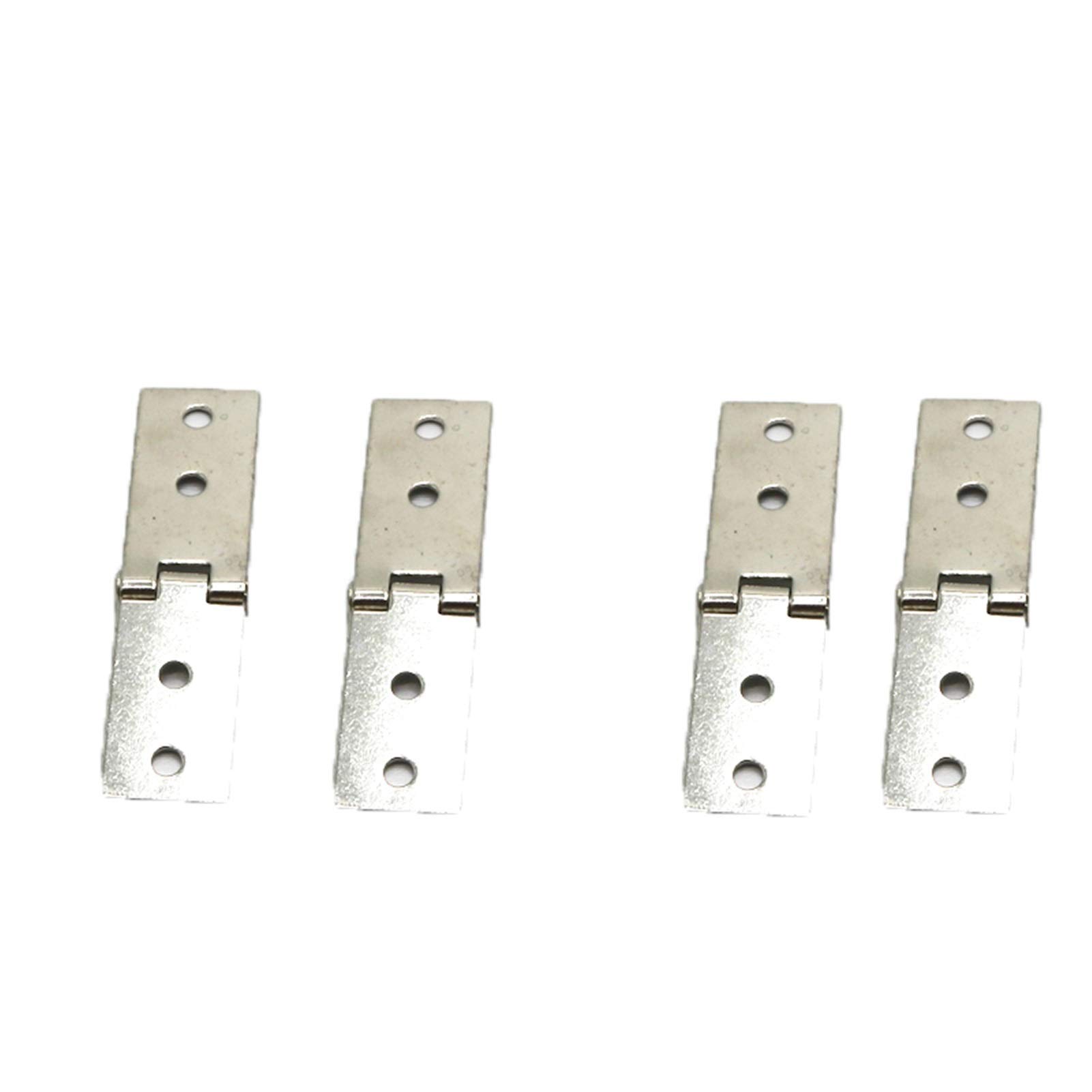 4Pcs Sliver Cabinet Door Luggage 4 Holes Jewelry Wood Boxes Hinges，74 * 20mm Furniture Decoration with Screws