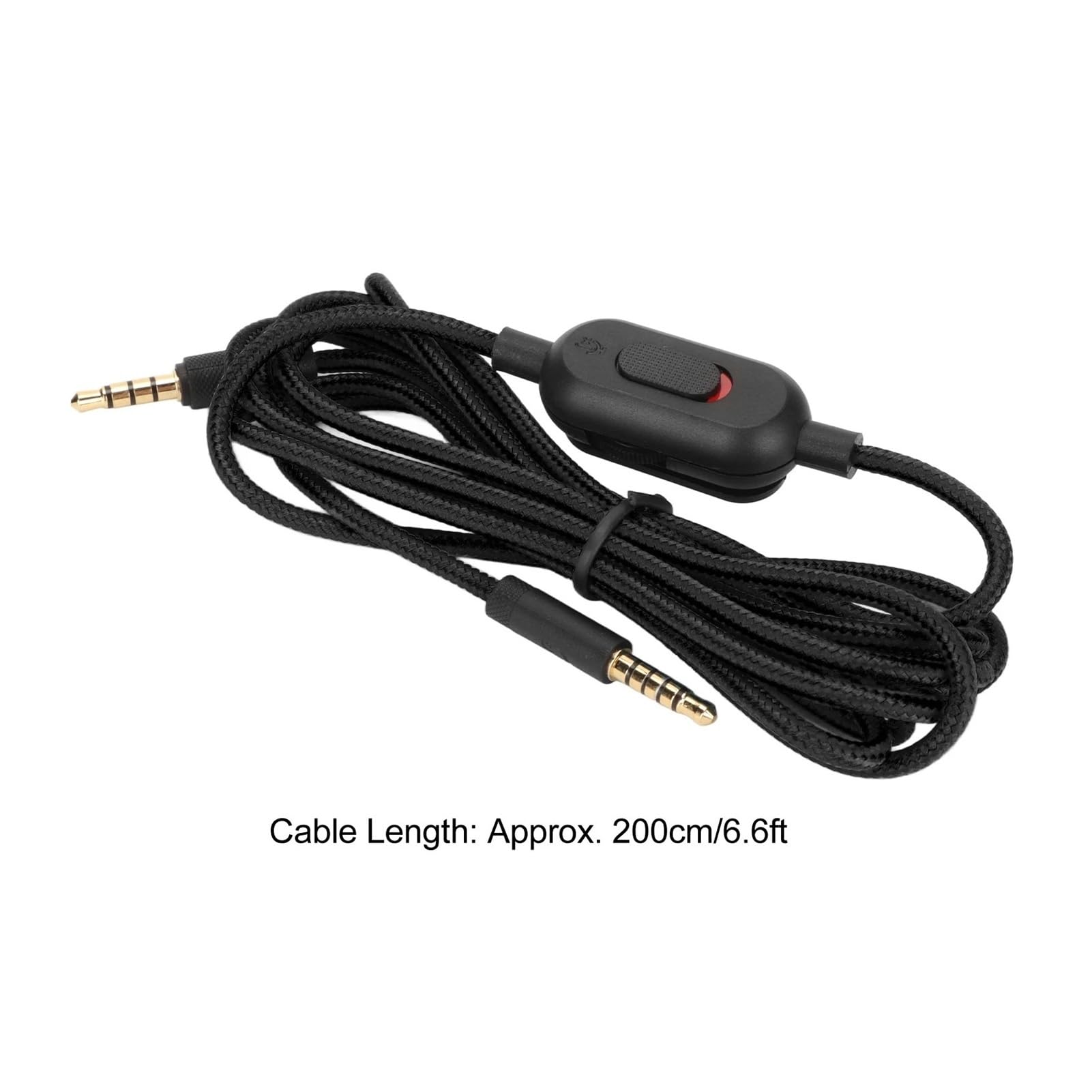 Zestaw słuchawkowy gamingowy, kabel zastępczy 3,5 mm, pleciony z przełącznikiem wyciszającym do Logitech G Pro X G Pro G433 G233 Black