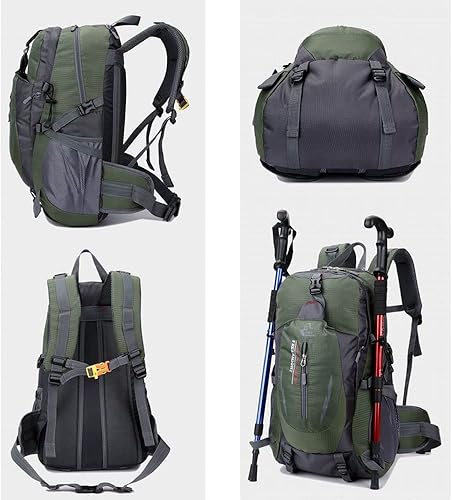 Miniatura 7 de Mochila de senderismo de 35 L, impermeable, ligera, mochila de senderismo al aire libre, mochilas de viaje para hombres y mujeres, Rojo -, Mochilas