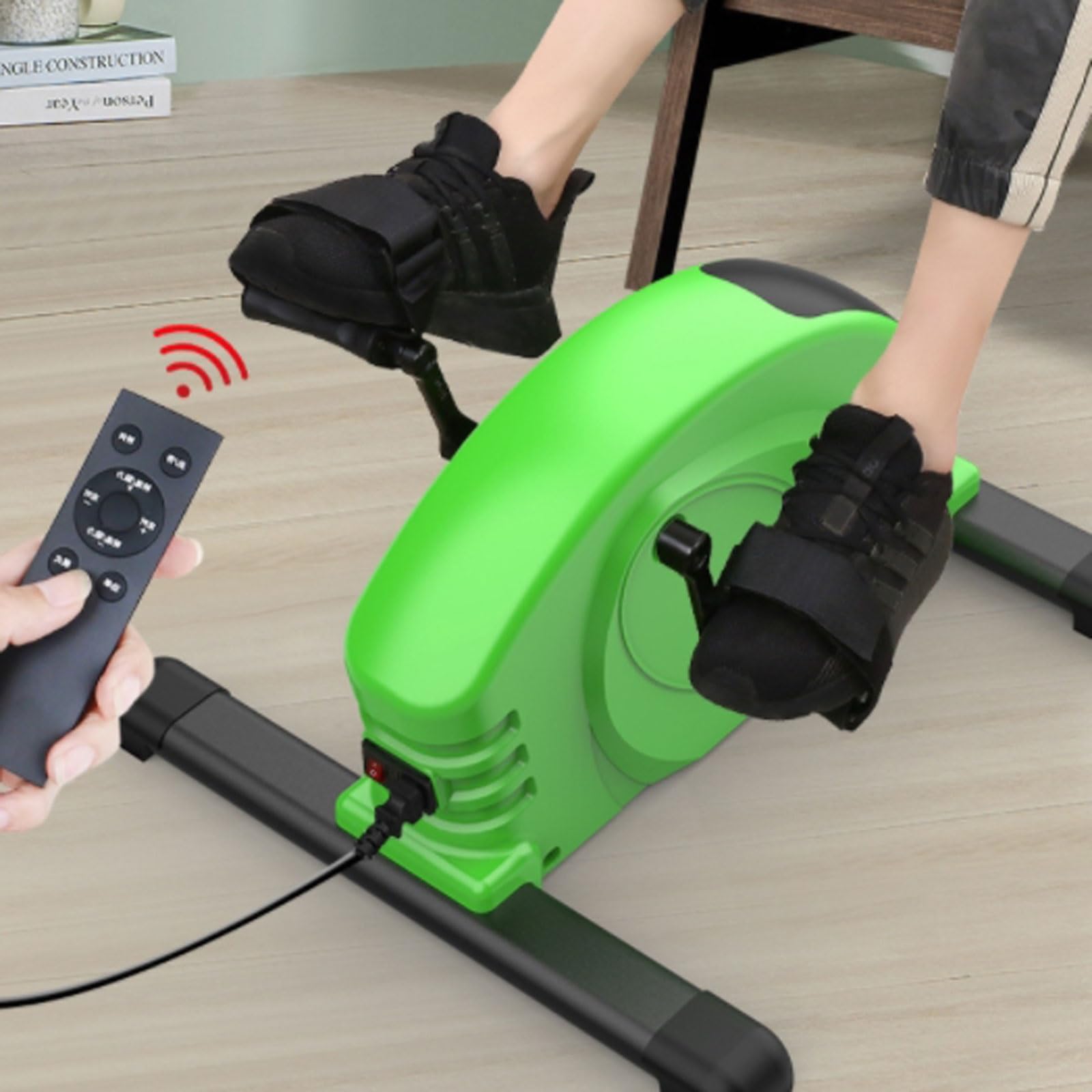 Elektryczny trenażer pedałów do roweru pod biurkiem, mini trenażer domowy do naprawy kości, rehabilitacja osób starszych, fizjoterapia, cykl bicia stóp z 7-stopniową regulacją prędkości i