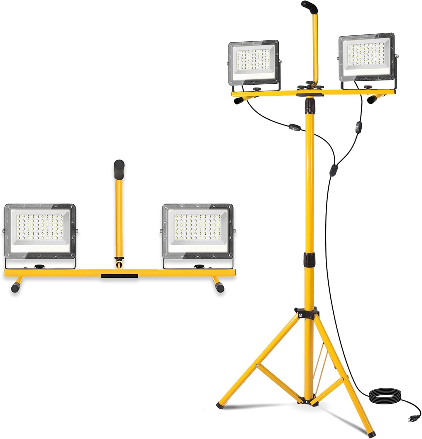 投光器 LED 作業灯 200W 21000LM 2灯式 三脚スタンド付き Amazon.co.jp: 投光器 LED 作業灯 200W 21000LM 2灯式 三脚スタンド