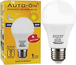 Auto-ON Day/Night Sensor LED Bulb (9W) (Always ON During Night, Auto-Off During Day) (One Year Warranty) (White Pack Of 1, E27)