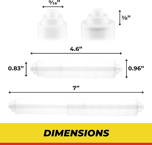 Miniatura 7 de Qualihome La primavera plástica universal blanca cargó la barra del reemplazo del tenedor del rollo del papel higiénico, barra blanca del reemplazo