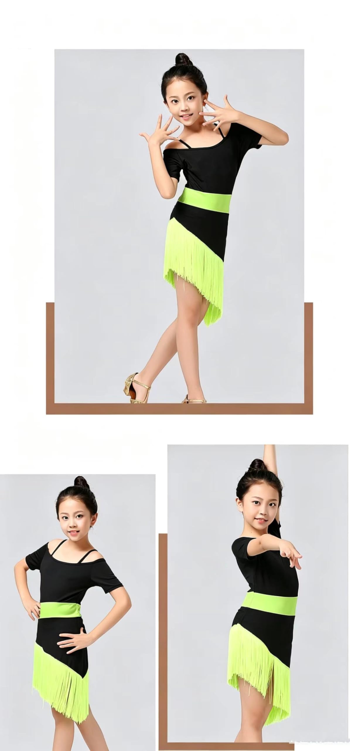 Latein Tanzkleid Mädchen Fransenrock Für Kinder Salsa Cha Cha Training