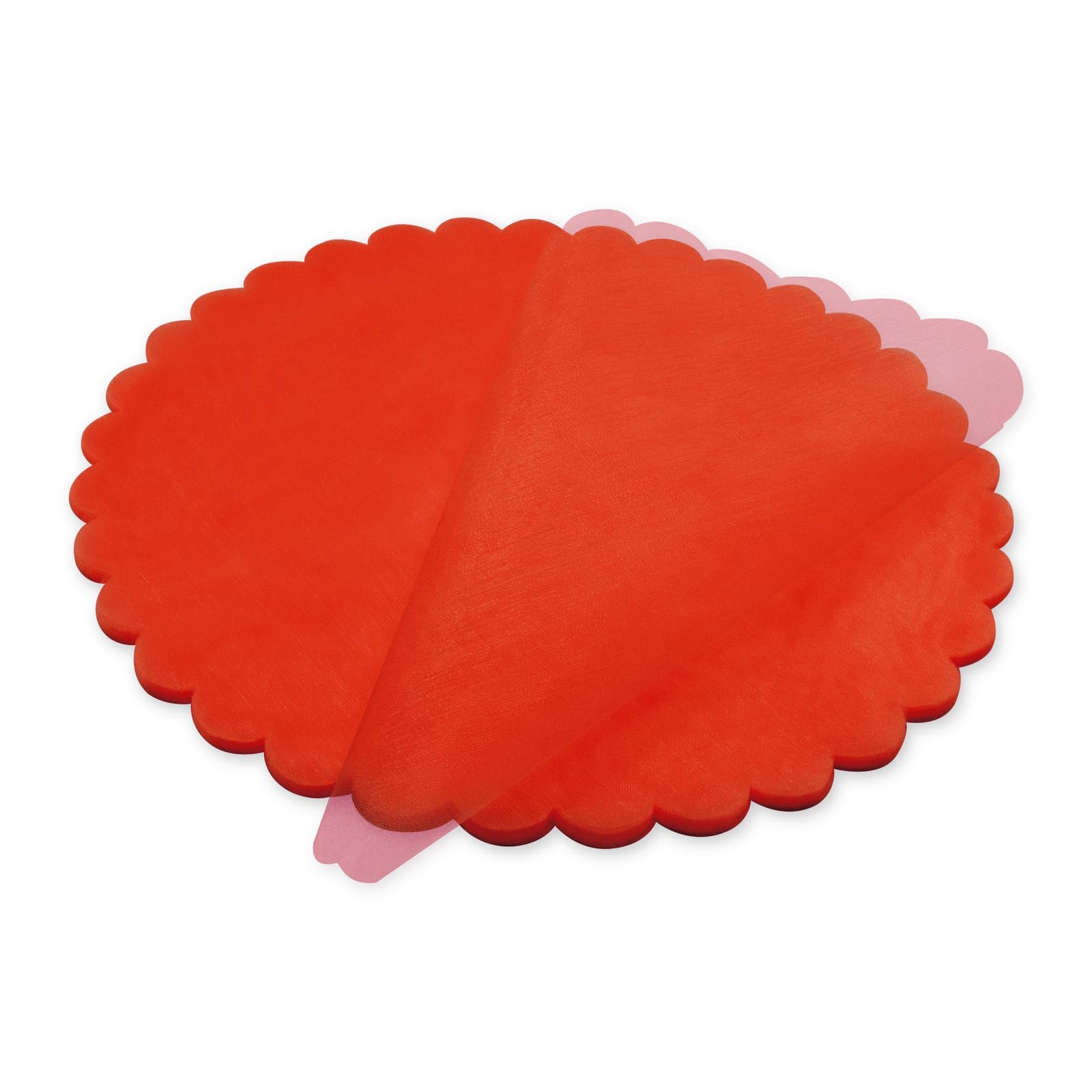 Decoraparty 50 Veils Flower Shape for Party Favours Confectionery Diameter 24 cm Red Round Organza for DIY, Christening, Wedding, Communion, Ceremony, Unica