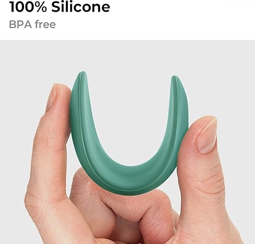 Miniatura 4 de Carrotez Soporte para cuchara de café de silicona, 2 piezas (0.2 x 1.6 x 3.74 pulgadas), soporte para cuchara flexible en forma de almendra para