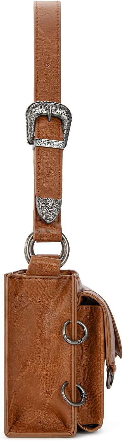 Wrangler Y2K Purse Small Shoulder Bag for Women with Western Detachable Charms & Multiple Pockets - Image 9