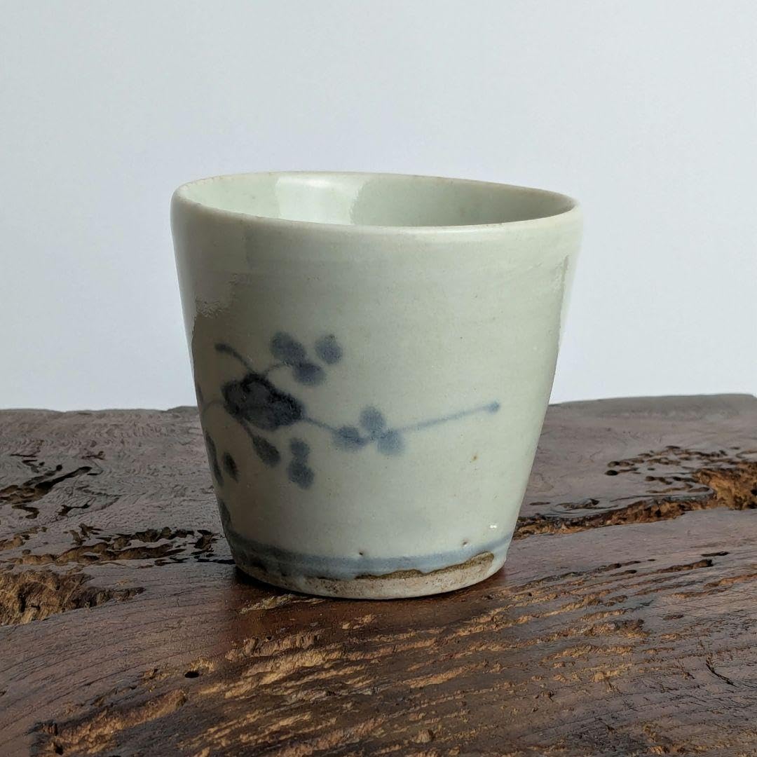 ★江戸期 古伊万里 染付！岩座と柳に牡丹！そば猪口/蕎麦猪口/1点！★ 江戸期 古伊万里 染付！岩座と柳に牡丹！そば猪口蕎麦猪口1点