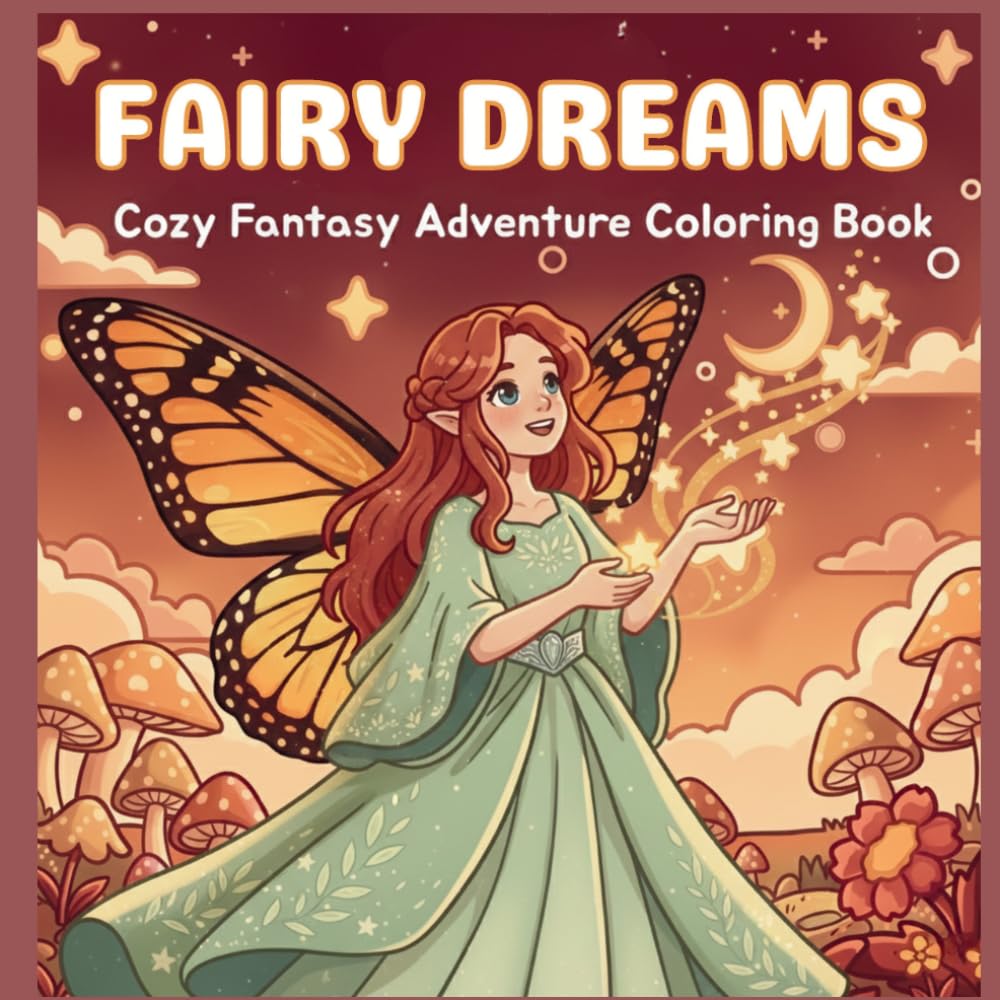 Fairy Dreams: Cozy Fantasy Adventure Coloring Book